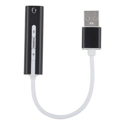 Aluminum Shell 3.5mm Jack External USB Sound Card HIFI Magic Voice 7.1 Channel Adapter Free Drive for Computer, Desktop, Speakers, Headset (Black)-garmade.com