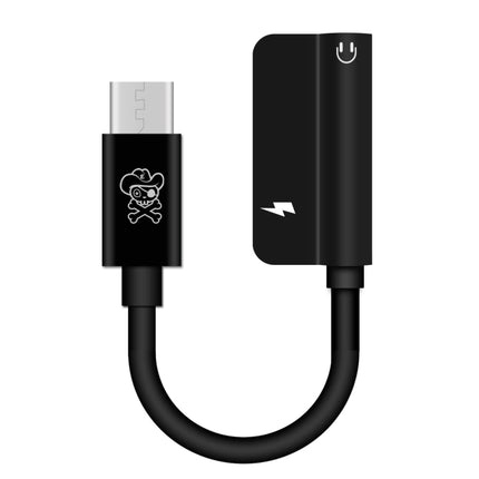 ENKAY Hat-ptince Type-C to Type-C&3.5mm Jack Charge Audio Adapter Cable, For Galaxy, HTC, Google, LG, Sony, Huawei, Xiaomi, Lenovo and Other Android Phone(Black)-garmade.com