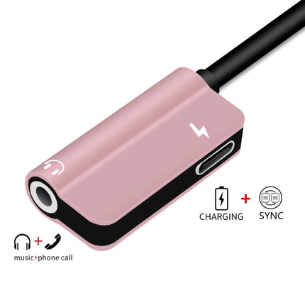 ENKAY Hat-ptince Type-C to Type-C&3.5mm Jack Charge Audio Adapter Cable, For Galaxy, HTC, Google, LG, Sony, Huawei, Xiaomi, Lenovo and Other Android Phone(Rose Gold)-garmade.com