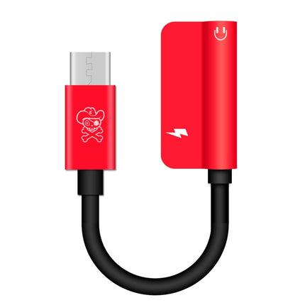 ENKAY Hat-ptince Type-C to Type-C&3.5mm Jack Charge Audio Adapter Cable, For Galaxy, HTC, Google, LG, Sony, Huawei, Xiaomi, Lenovo and Other Android Phone(Red)-garmade.com