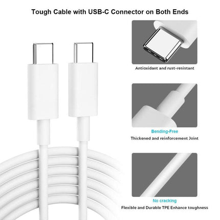 2m 2A USB-C / Type-C 3.1 Male to USB-C / Type-C 3.1 Male Adapter Cable(White)-garmade.com