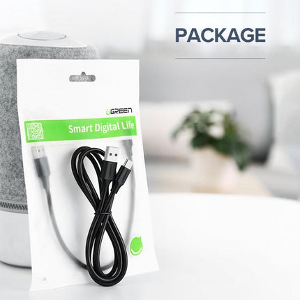 UGREEN 3A Max Output USB to USB-C / Type-C PVC Fast Charging Sync Data Cable, Length: 1.5m (White)-garmade.com
