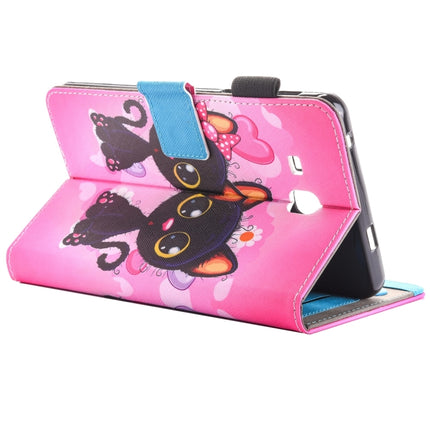 For Galaxy Tab A 7.0 (2016) / T280 Lovely Cartoon Cat Couple Pattern Horizontal Flip Leather Case with Holder & Card Slots & Pen Slot-garmade.com