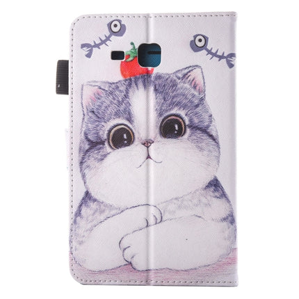 For Galaxy Tab A 7.0 (2016) / T280 Lovely Cartoon Tomato Cat Pattern Horizontal Flip Leather Case with Holder & Card Slots & Pen Slot-garmade.com