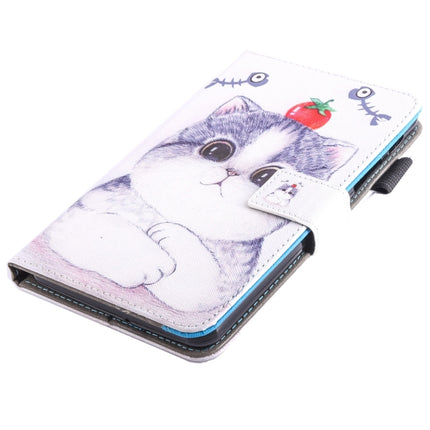 For Galaxy Tab A 7.0 (2016) / T280 Lovely Cartoon Tomato Cat Pattern Horizontal Flip Leather Case with Holder & Card Slots & Pen Slot-garmade.com