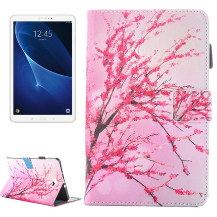 For Galaxy Tab A 10.1 (2016) / T580 Peach Blossom Pattern Horizontal Flip Leather Case with Holder & Card Slots & Pen Slot-garmade.com