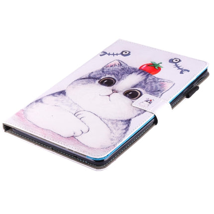 For Galaxy Tab E 9.6 / T560 Lovely Cartoon Tomato Cat Pattern Horizontal Flip Leather Case with Holder & Card Slots & Pen Slot-garmade.com