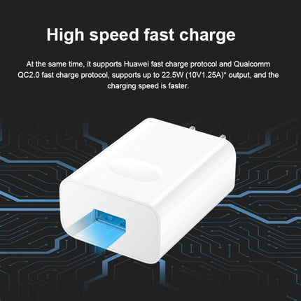 Original Huawei CP404 USB Interface Super Fast Charging Charger (Max 22.5W SE) with 3A USB to USB-C / Type-C Data Cable(White)-garmade.com