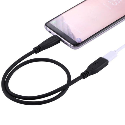 50cm USB-C / Type-C 3.1 Male to USB-C / Type-C Female Connector Adapter Cable(Black)-garmade.com