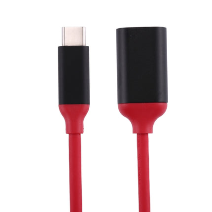 15cm Aluminum Alloy Head USB-C / Type-C 3.1 Male to USB 3.0 Female OTG Converter Adapter Cable(Red)-garmade.com