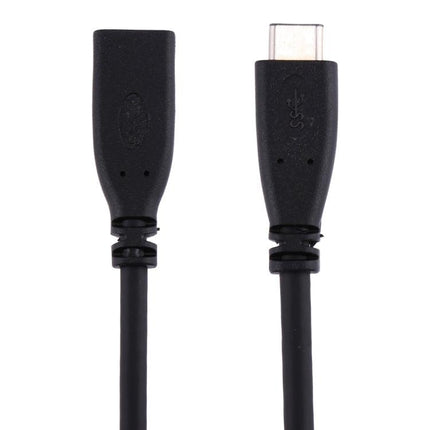 20cm USB-C / Type-C 3.1 Male to USB-C / Type-C Female Connector Adapter Cable(Black)-garmade.com