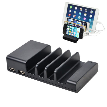 YM-UD04(5.1A) 4-Port USB Charging Dock Docking Station, For iPhone, iWatch, iPad, Galaxy, Tablets, US Plug, UK Plug, EU Plug, AU Plug(Black)-garmade.com