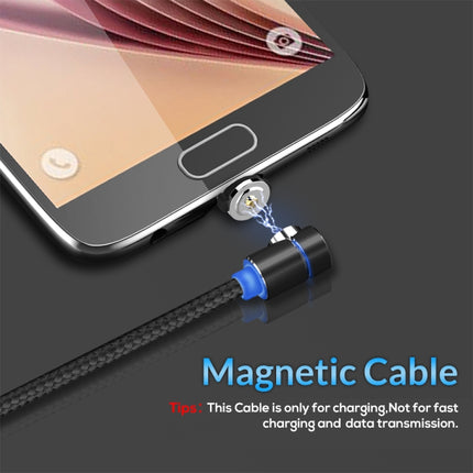 TOPK AM30 1m 2.4A Max USB to Micro USB 90 Degree Elbow Magnetic Charging Cable with LED Indicator(Black)-garmade.com