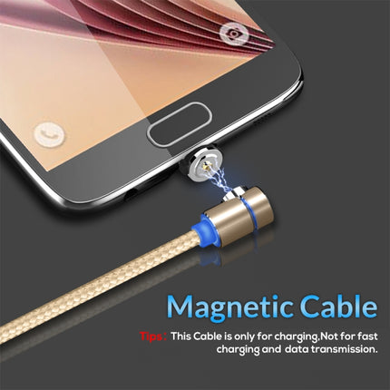 TOPK AM30 1m 2.4A Max USB to Micro USB 90 Degree Elbow Magnetic Charging Cable with LED Indicator(Gold)-garmade.com