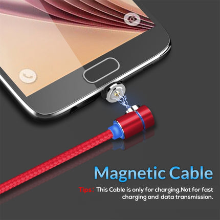 TOPK AM30 2m 2.4A Max USB to Micro USB 90 Degree Elbow Magnetic Charging Cable with LED Indicator(Red)-garmade.com