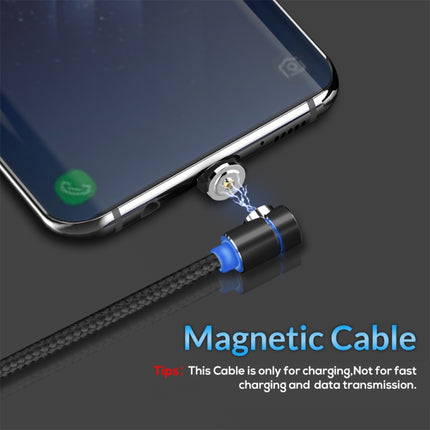 TOPK AM30 1m 2.4A Max USB to USB-C / Type-C 90 Degree Elbow Magnetic Charging Cable with LED Indicator(Black)-garmade.com