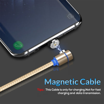TOPK AM30 1m 2.4A Max USB to USB-C / Type-C 90 Degree Elbow Magnetic Charging Cable with LED Indicator(Gold)-garmade.com