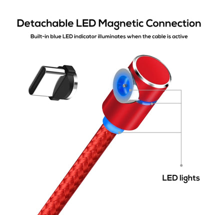 TOPK AM30 1m 2.4A Max USB to USB-C / Type-C 90 Degree Elbow Magnetic Charging Cable with LED Indicator(Red)-garmade.com