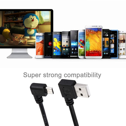 20cm USB 2.0 Right Turn Elbow to Micro USB Elbow Data Cable-garmade.com