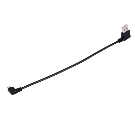 20cm USB 2.0 Left Turn Elbow to Micro USB Elbow Data Cable-garmade.com