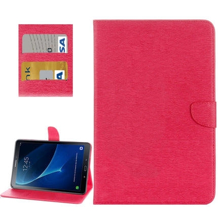 For Galaxy Tab A 10.1 (2016) / P580 Simple Style Horizontal Flip Leather Case with Holder & Card Slots & Wallet (Magenta)-garmade.com