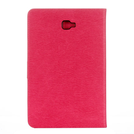 For Galaxy Tab A 10.1 (2016) / P580 Simple Style Horizontal Flip Leather Case with Holder & Card Slots & Wallet (Magenta)-garmade.com