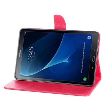 For Galaxy Tab A 10.1 (2016) / P580 Simple Style Horizontal Flip Leather Case with Holder & Card Slots & Wallet (Magenta)-garmade.com