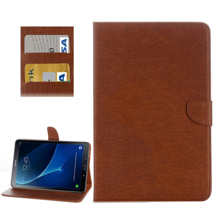 For Galaxy Tab A 10.1 (2016) / P580 Simple Style Horizontal Flip Leather Case with Holder & Card Slots & Wallet (Brown)-garmade.com
