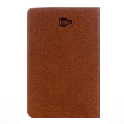 For Galaxy Tab A 10.1 (2016) / P580 Simple Style Horizontal Flip Leather Case with Holder & Card Slots & Wallet (Brown)-garmade.com