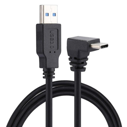 1m USB-C / Type-C Male Elbow to USB 3.0 Male Data Charge Extension Cable-garmade.com