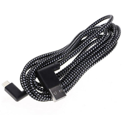 2m 2A USB to USB-C / Type-C Nylon Weave Style Double Elbow Data Sync Charging Cable-garmade.com