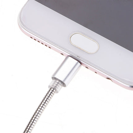 24cm 2A Micro USB + USB-C / Type-C to USB Flexible Data Charging Cable(Silver)-garmade.com
