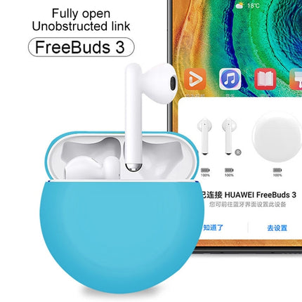 For Huawei FreeBuds 3 Split Style Liquid Silicone Wireless Earphone Protective Case Storage Box(Green)-garmade.com