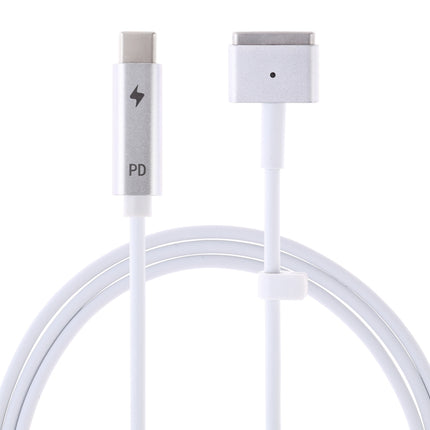 85W 5 Pin MagSafe 2 (T-Shaped) to USB-C / Type-C PD Charging Cable(White)-garmade.com