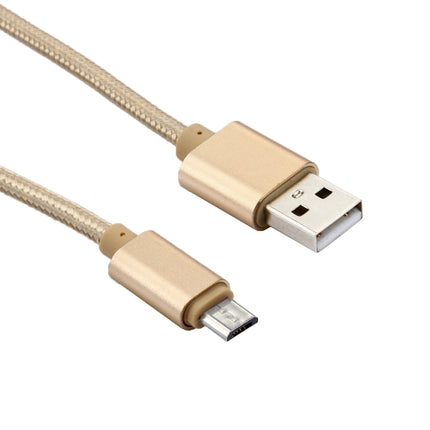 2m Woven Style Metal Head 84 Cores Micro USB to USB 2.0 Data / Charger Cable, For Samsung / Huawei / Xiaomi / Meizu / LG / HTC and Other Smartphones(Gold)-garmade.com