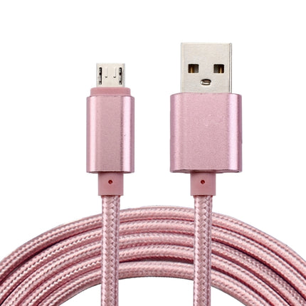 2m Woven Style Metal Head 84 Cores Micro USB to USB 2.0 Data / Charger Cable, For Samsung / Huawei / Xiaomi / Meizu / LG / HTC and Other Smartphones(Rose Gold)-garmade.com
