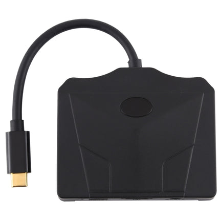 V178B USB-C / Type-C to USB 3.0 x 3 + USB-C / Type-C + HDMI + Audio Port + SD / TF Card Reader Multi-function HUB Adapter-garmade.com