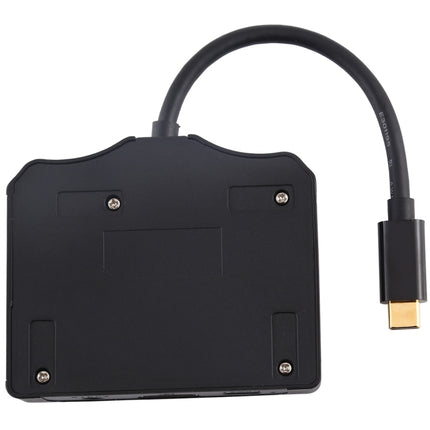 V178B USB-C / Type-C to USB 3.0 x 3 + USB-C / Type-C + HDMI + Audio Port + SD / TF Card Reader Multi-function HUB Adapter-garmade.com