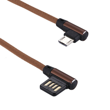 1m 2.4A Output USB to Micro USB Double Elbow Design Nylon Weave Style Data Sync Charging Cable, FFor Samsung, Huawei, Xiaomi, HTC, LG, Sony, Lenovo and other Smartphones(Coffee)-garmade.com