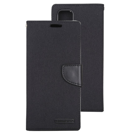 GOOSPERY CANVAS DIARY For Galaxy S20 Ultra Canvas Texture Horizontal Flip PU Leather Case, with Holder & Card Slots & Wallet(Black)-garmade.com