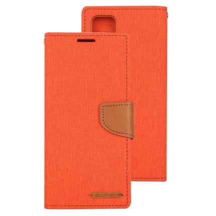 GOOSPERY CANVAS DIARY For Galaxy S20 Ultra Canvas Texture Horizontal Flip PU Leather Case, with Holder & Card Slots & Wallet(Orange)-garmade.com