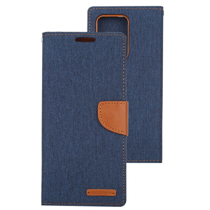 GOOSPERY CANVAS DIARY For Galaxy S20 Ultra Canvas Texture Horizontal Flip PU Leather Case, with Holder & Card Slots & Wallet(Navy Blue)-garmade.com