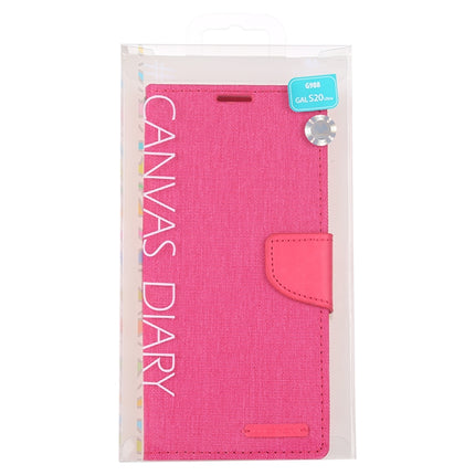 GOOSPERY CANVAS DIARY For Galaxy S20 Ultra Canvas Texture Horizontal Flip PU Leather Case, with Holder & Card Slots & Wallet(Rose Red)-garmade.com