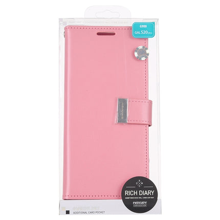 GOOSPERY RICH DIARY For Galaxy S20 Ultra PU + TPU Crazy Horse Texture Horizontal Flip Leather Case, with Card Slots & Wallet & Photo frame(Pink)-garmade.com