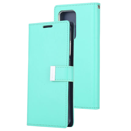 GOOSPERY RICH DIARY For Galaxy S20 Ultra PU + TPU Crazy Horse Texture Horizontal Flip Leather Case, with Card Slots & Wallet & Photo frame(Mint Green)-garmade.com