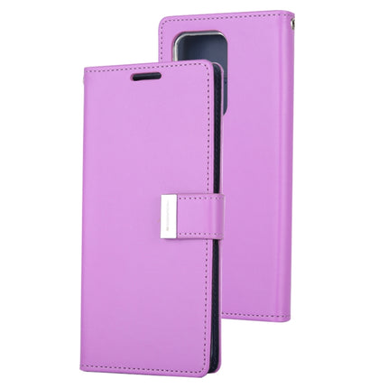 GOOSPERY RICH DIARY For Galaxy S20 Ultra PU + TPU Crazy Horse Texture Horizontal Flip Leather Case, with Card Slots & Wallet & Photo frame(Purple)-garmade.com