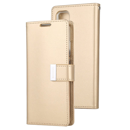 GOOSPERY RICH DIARY For Galaxy S20+ PU + TPU Crazy Horse Texture Horizontal Flip Leather Case, with Card Slots & Wallet & Photo frame (Gold)-garmade.com