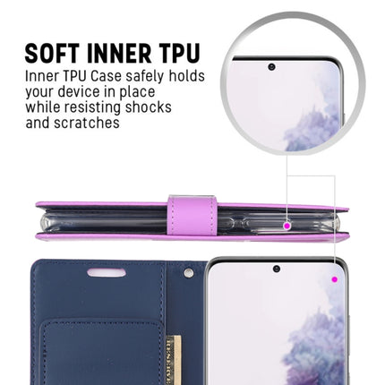 GOOSPERY RICH DIARY For Galaxy S20+ PU + TPU Crazy Horse Texture Horizontal Flip Leather Case, with Card Slots & Wallet & Photo frame (Navy Blue)-garmade.com