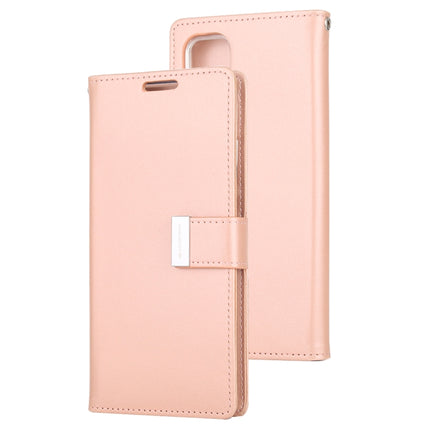 GOOSPERY RICH DIARY For Galaxy S20+ PU + TPU Crazy Horse Texture Horizontal Flip Leather Case, with Card Slots & Wallet & Photo frame (Rose Gold)-garmade.com