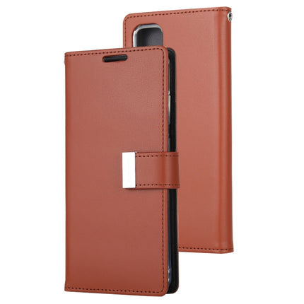 GOOSPERY RICH DIARY For Galaxy S20 PU + TPU Crazy Horse Texture Horizontal Flip Leather Case, with Card Slots & Wallet & Photo frame (Brown)-garmade.com